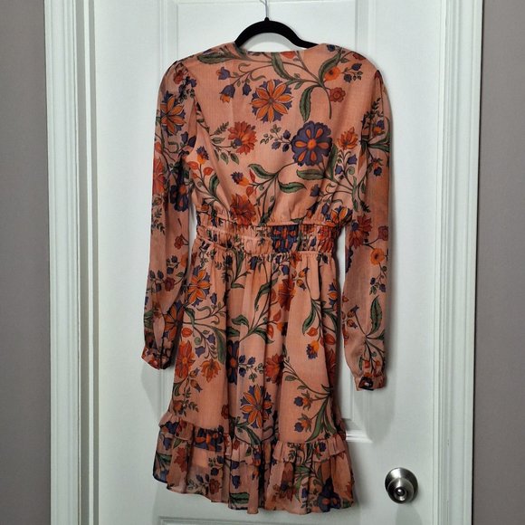Guess Eco Brigida Chiffon Flare Dress with Floral Pattern - Picture 3 of 6